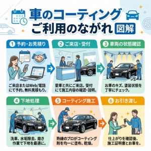 車のコーティング ご利用のながれ 図解
